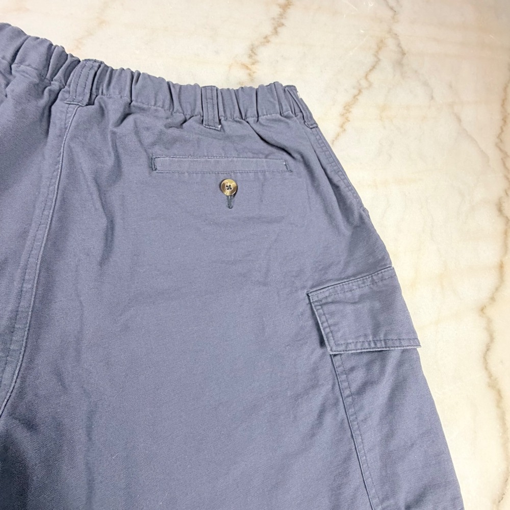 Scandia Woods Mens 38 Cargo Shorts Navy Blue Cotton Elastic Waist Utility Faded - Picture 6 of 6